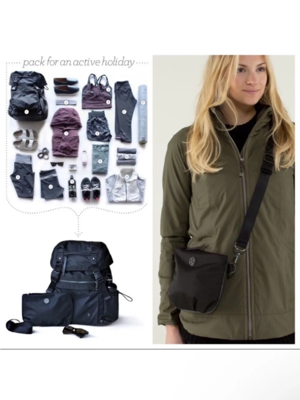 Lululemon Rucksack Camo Backpack EDC Yoga mat Laptop bag travel Tactical